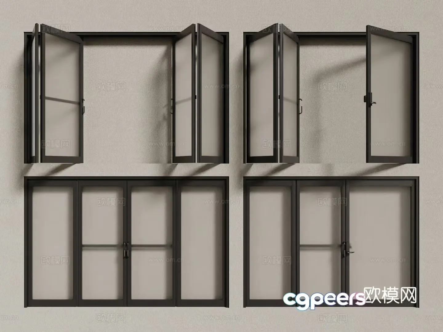 Modern windows aluminum alloy windows casement windows floor-to-ceiling windows 3d model