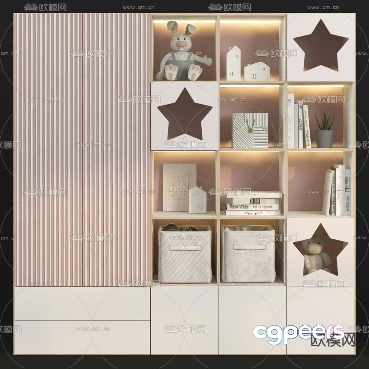 Children’s storage cabinet locker 3d model