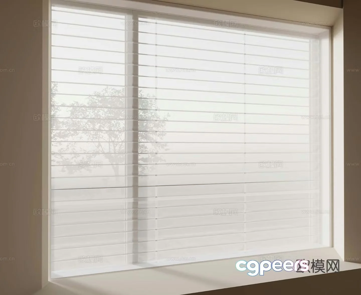 Modern Venetian blinds Shangri-La curtain 3D model