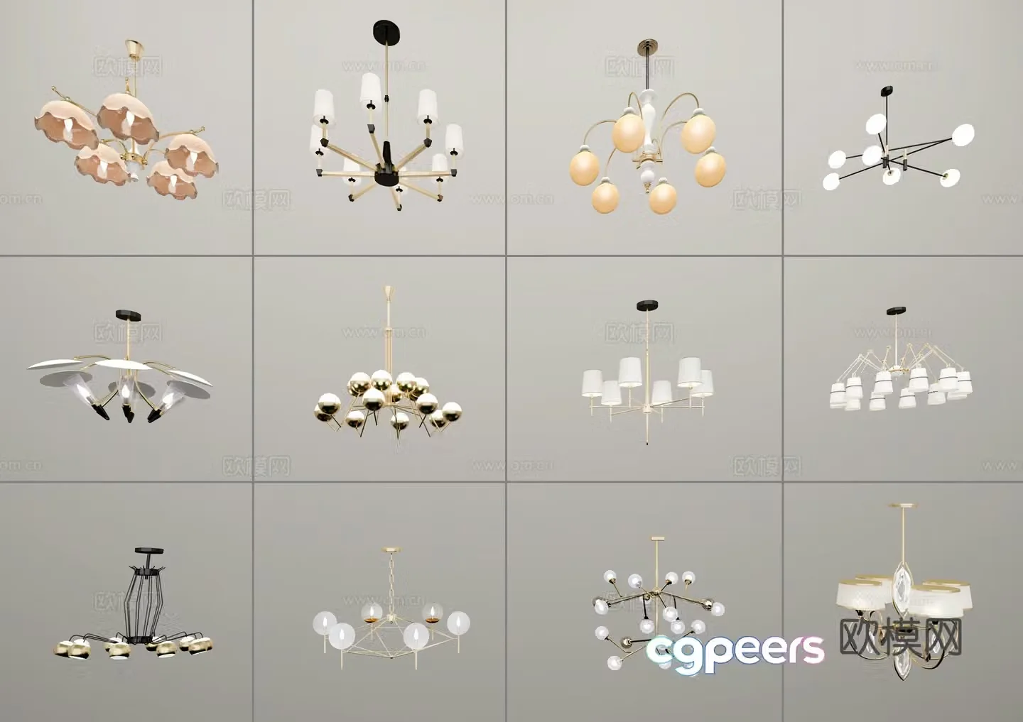 Modern chandelier 3d model