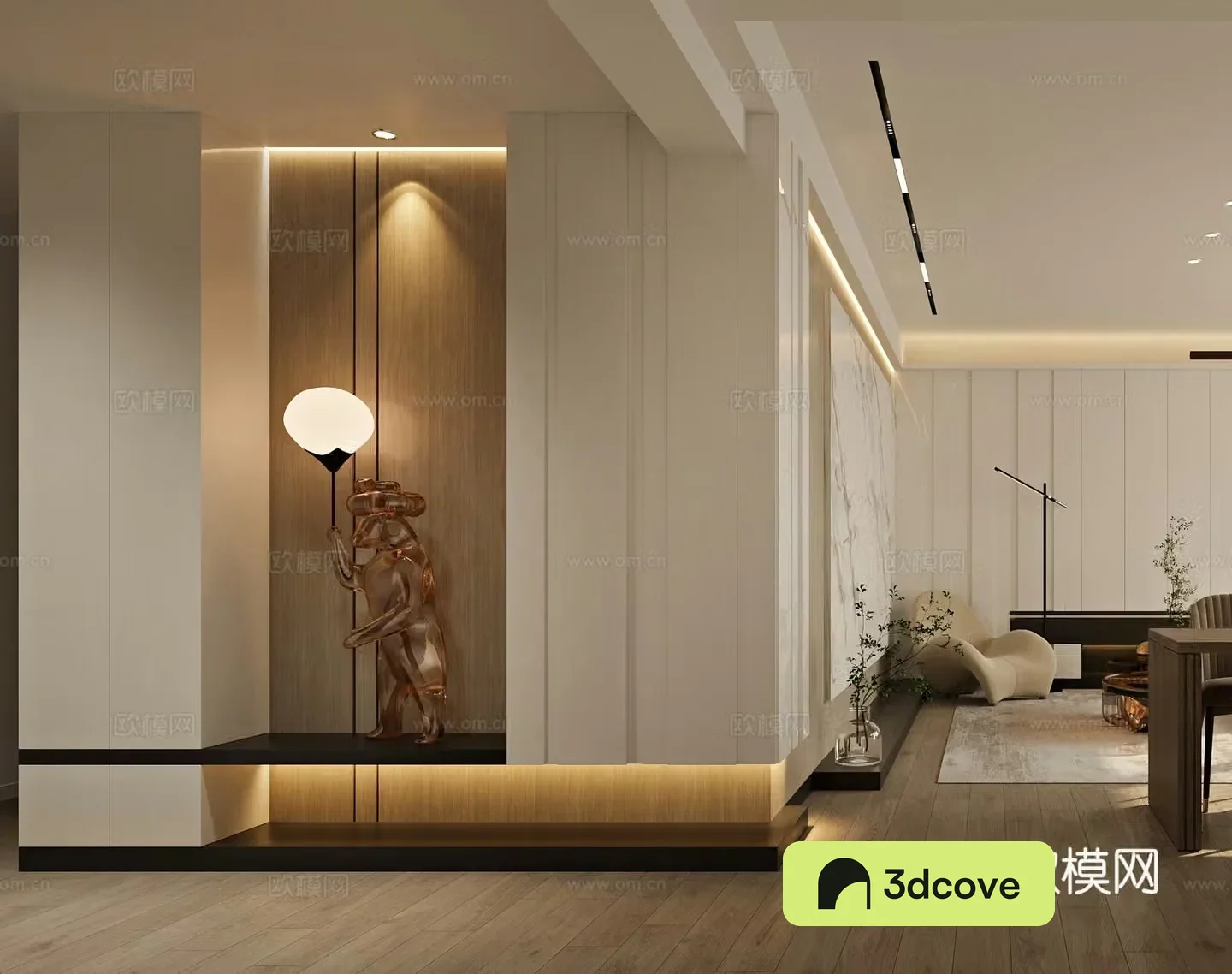 Modern porch view wall decorative cabinet porch shoe cabinet aisle light luxury leisure chair