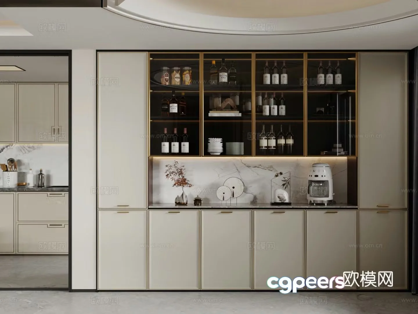 Modern sideboard sideboard ornaments Finished sideboard Tea cabinet sideboard sideboard meal preparation cabinet 3D model