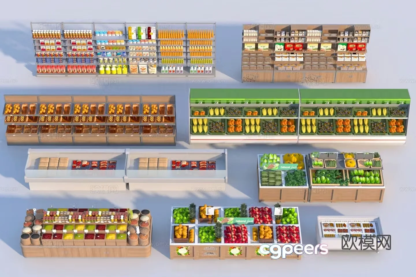 Modern vegetable modern vegetable rack fruit rack 3d model