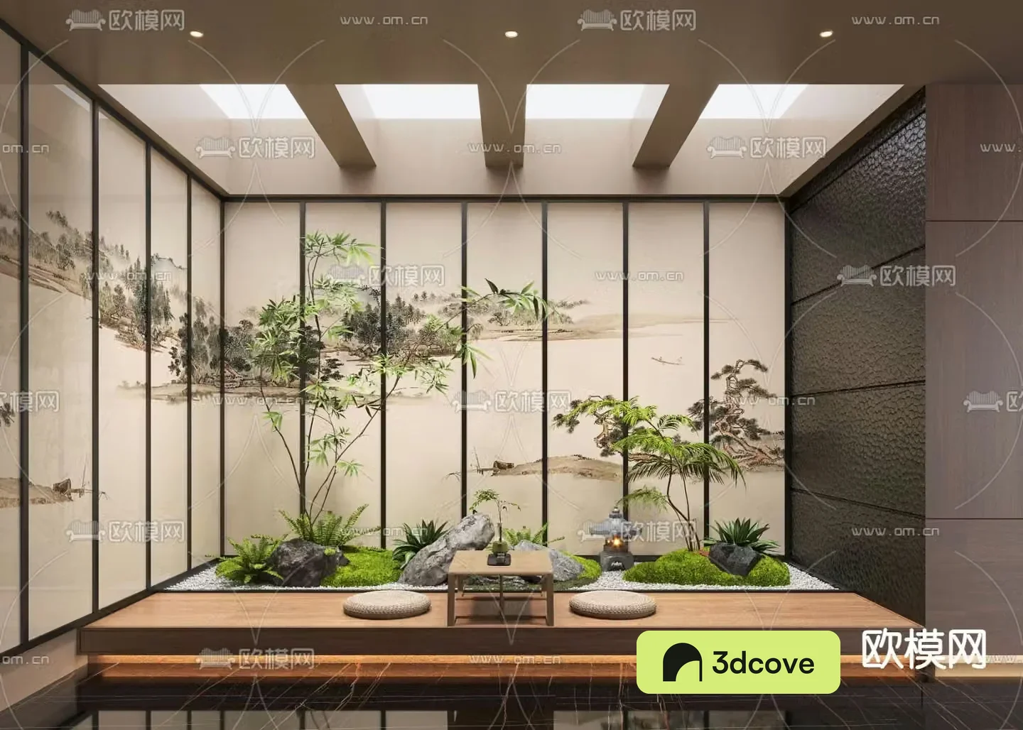 Indoor landscaping plant pile landscape sketch