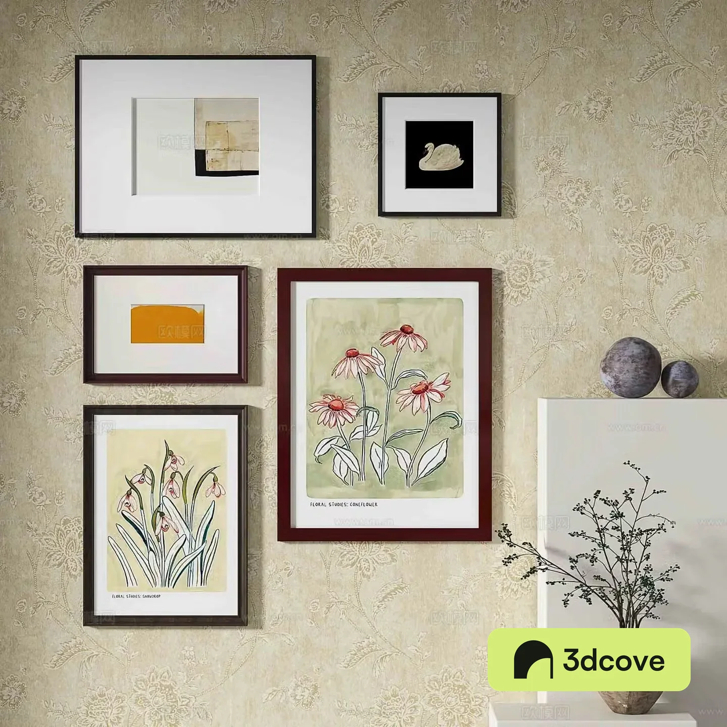 Nordic decorative painting retro painting combined hanging painting