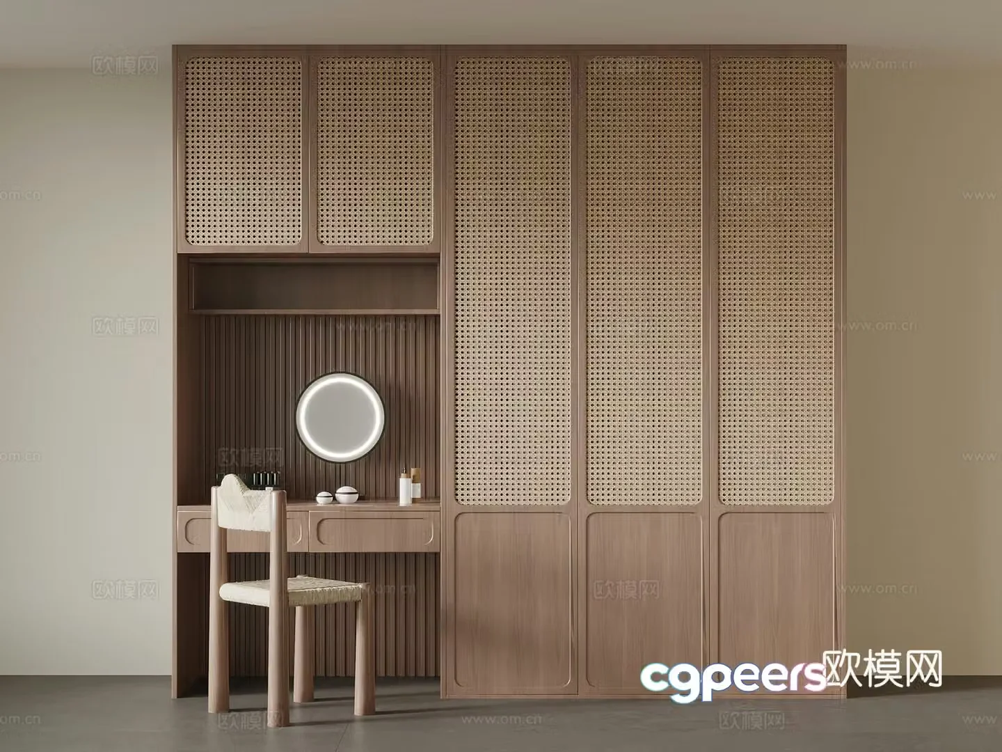 13 Wardrobe Jijifeng Wardrobe Dressing table Makeup chair 3D model