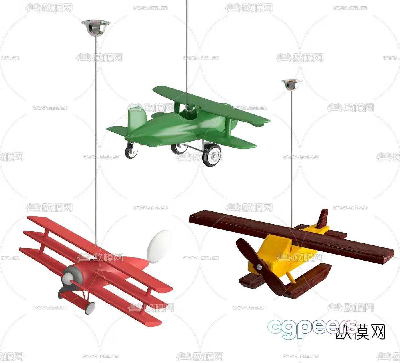 Modern children’s toy airplane hanger 3d model