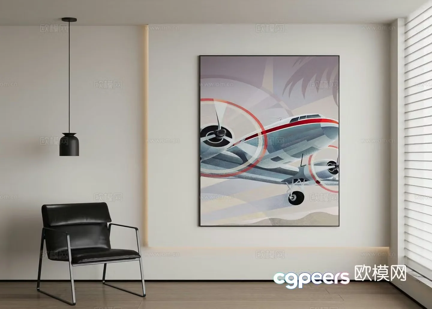 Modern decorative painting 3d model