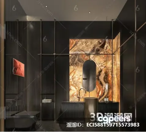 Modern Bathroom Design 3D Model – 12009 – CORONA Render