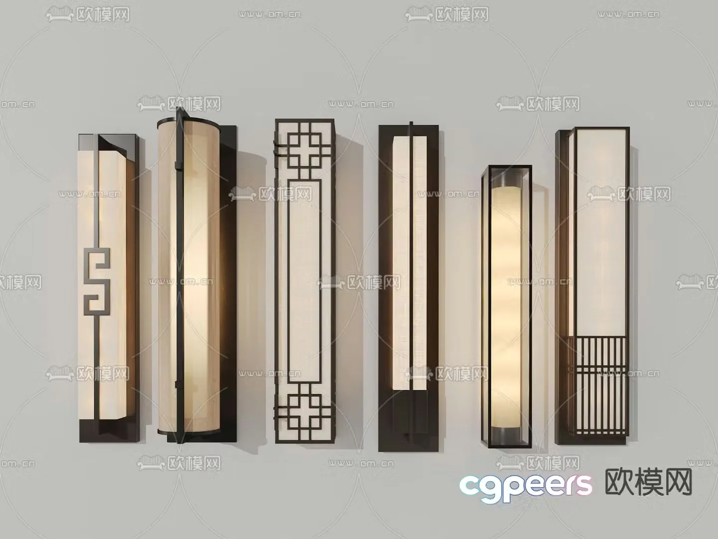 New Chinese style wall lamp 3d model