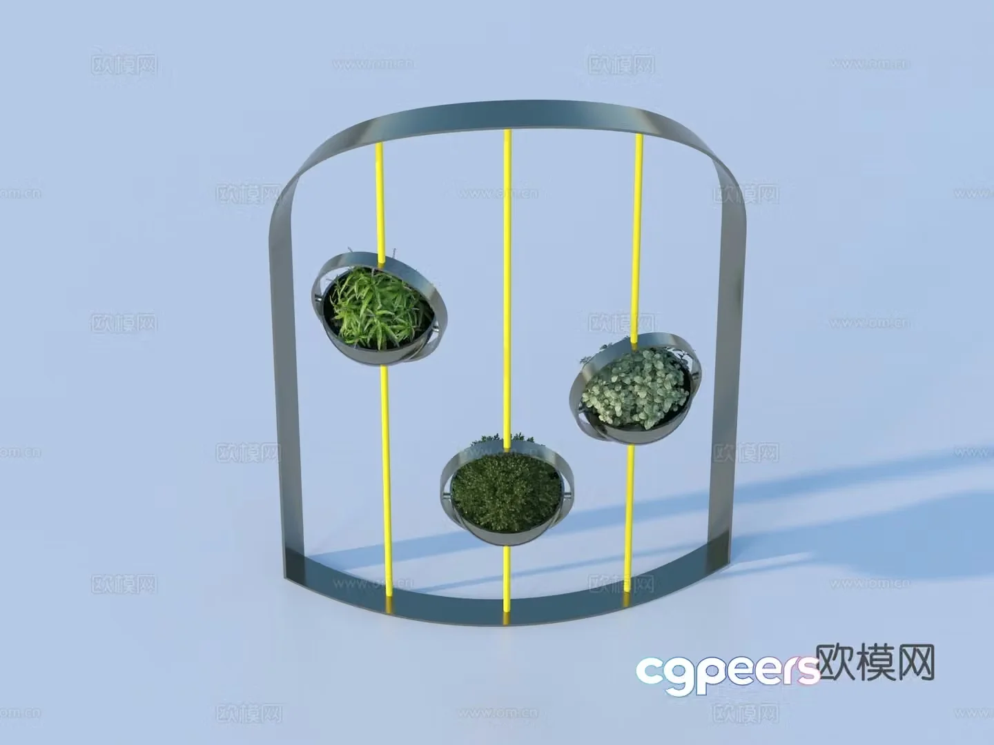 Hanging basket flowerpot potted plant green plant plant 3d model