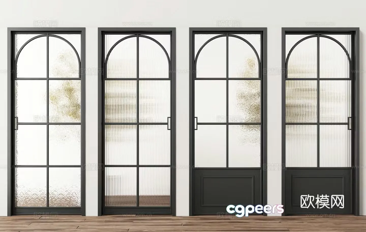 French European glass partition 3D model