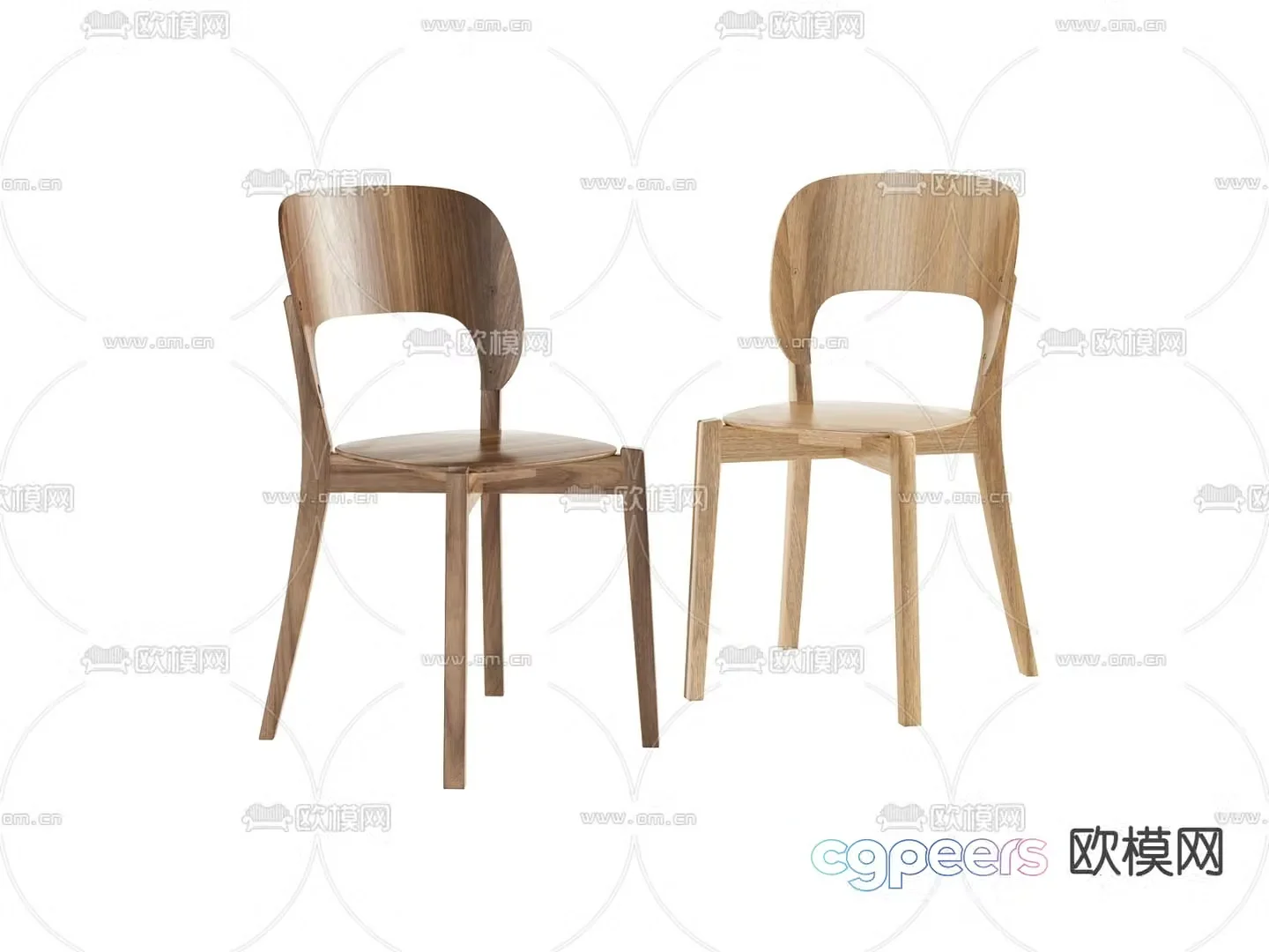 solid wood chair dining chair 3d model