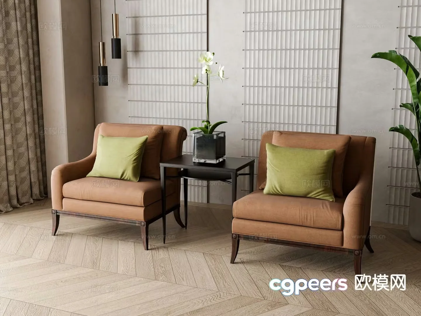New Chinese style leisure chair sofa chair 3d model