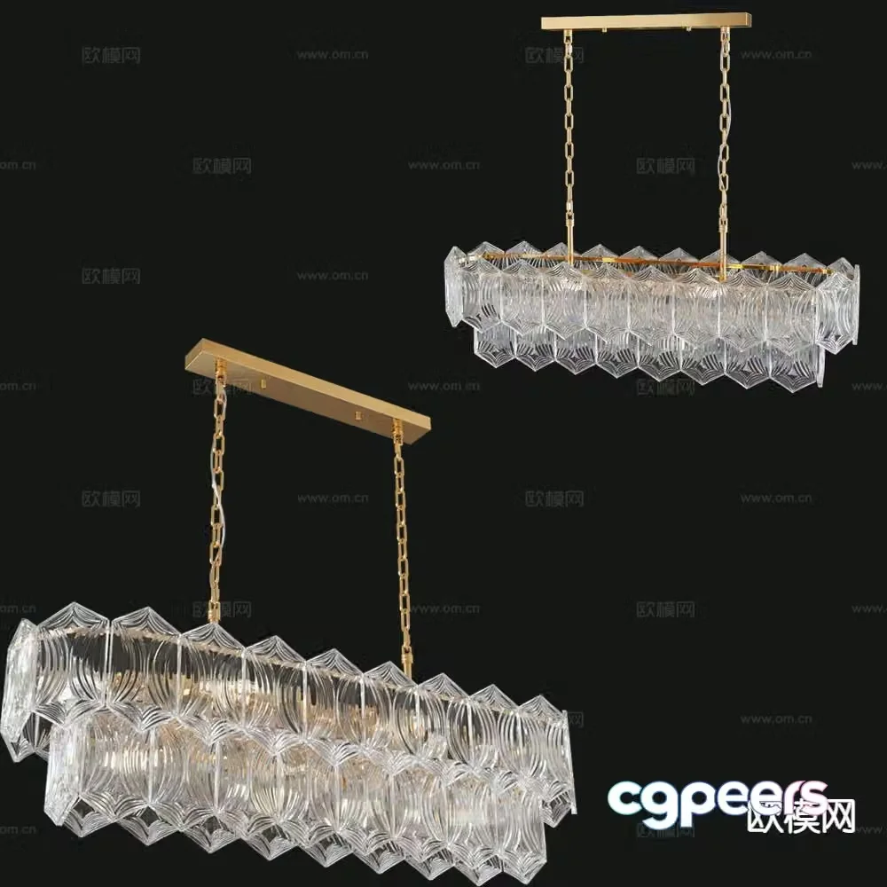 Light luxury chandeliers crystal chandeliers glass chandeliers 3D model