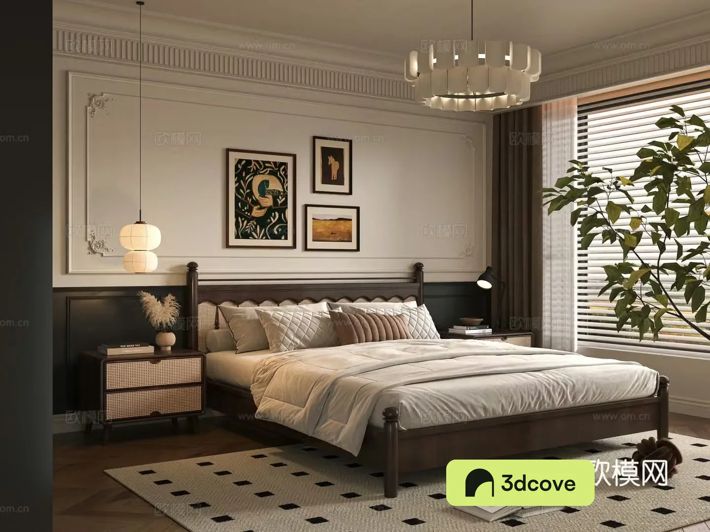 Middle style bedroom master bedroom 3D model