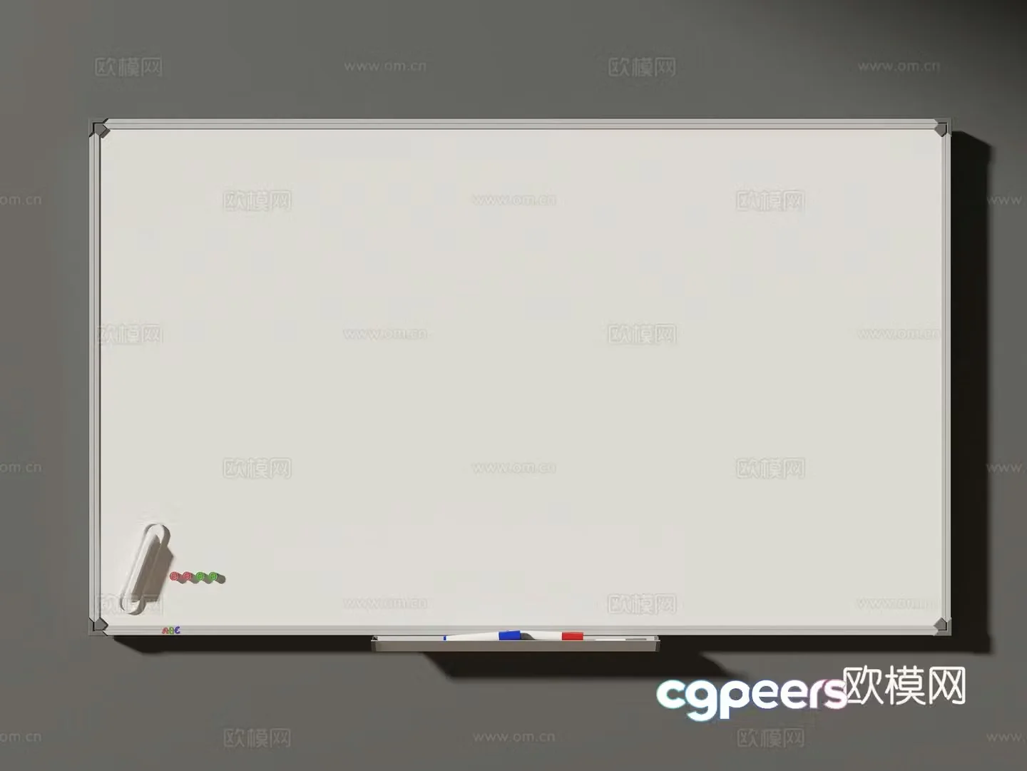 Office whiteboard note board 3d model