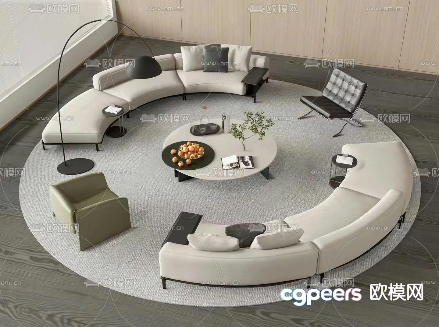 Leisure sofa curved sofa 3d model