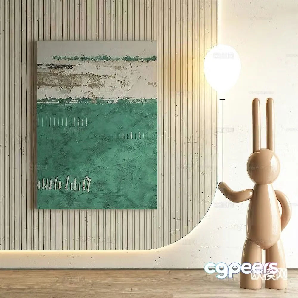 Modern decorative painting abstract oil painting 3d model