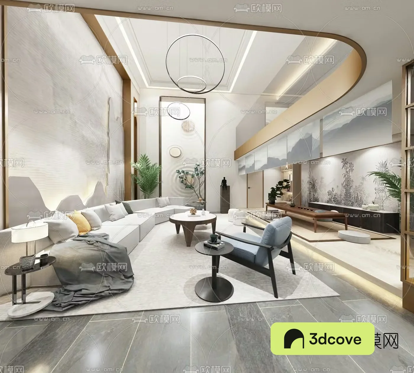 New Chinese style entertainment room reception room