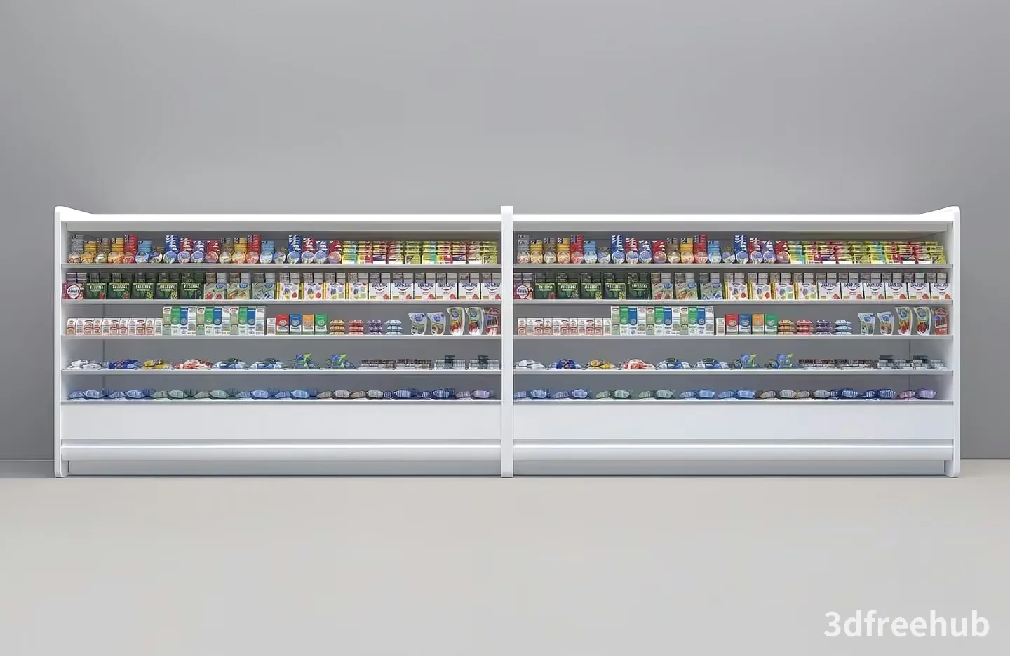 Two White Shelving Units 3D Model – 23517 – VRAY Render