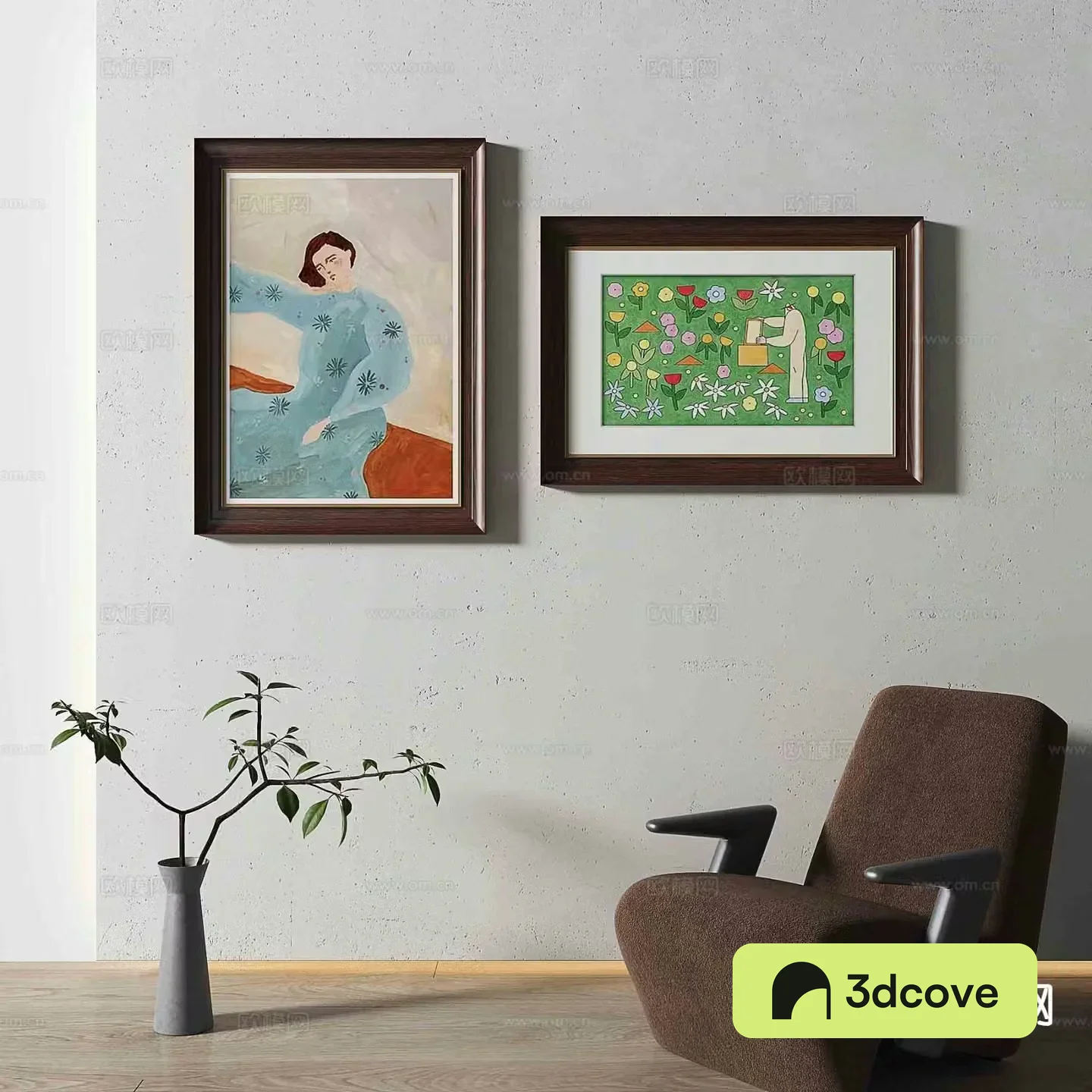 Medieval style figure painting decorative painting
