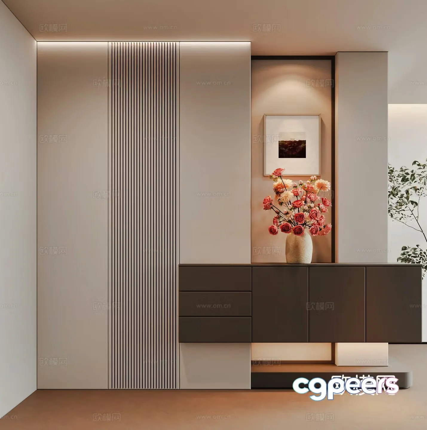 Modern shoe cabinet 3d model