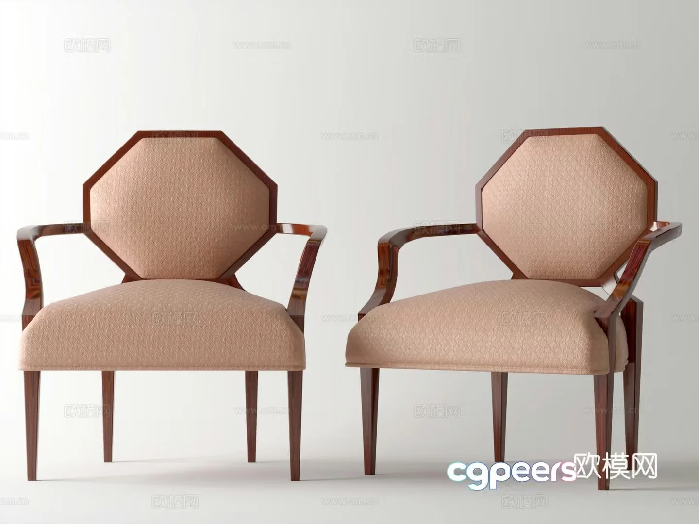 American dining chair leisure chair single chair 3d model