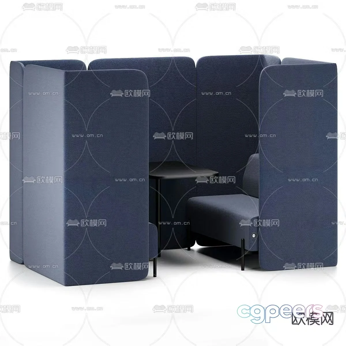 Office sofa booth sofa 3d model