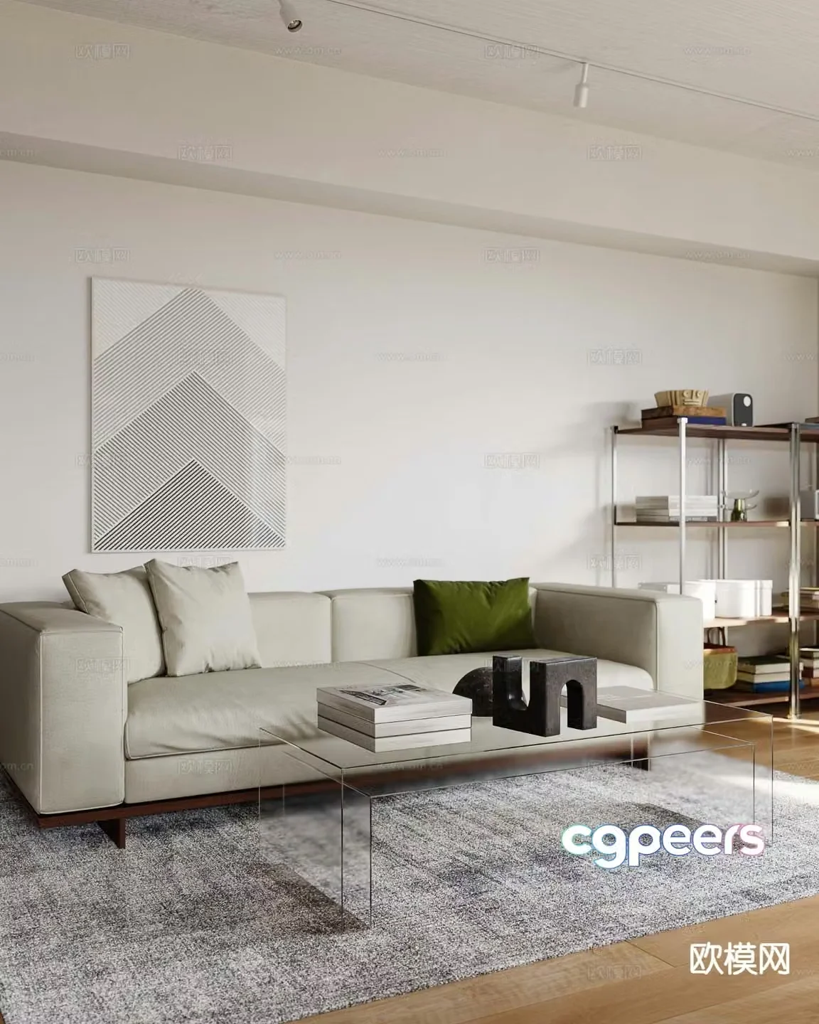Double sofa upholstered sofa 3d model