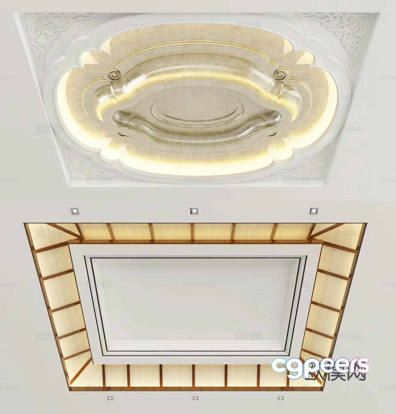 New Chinese style ceiling 3D model