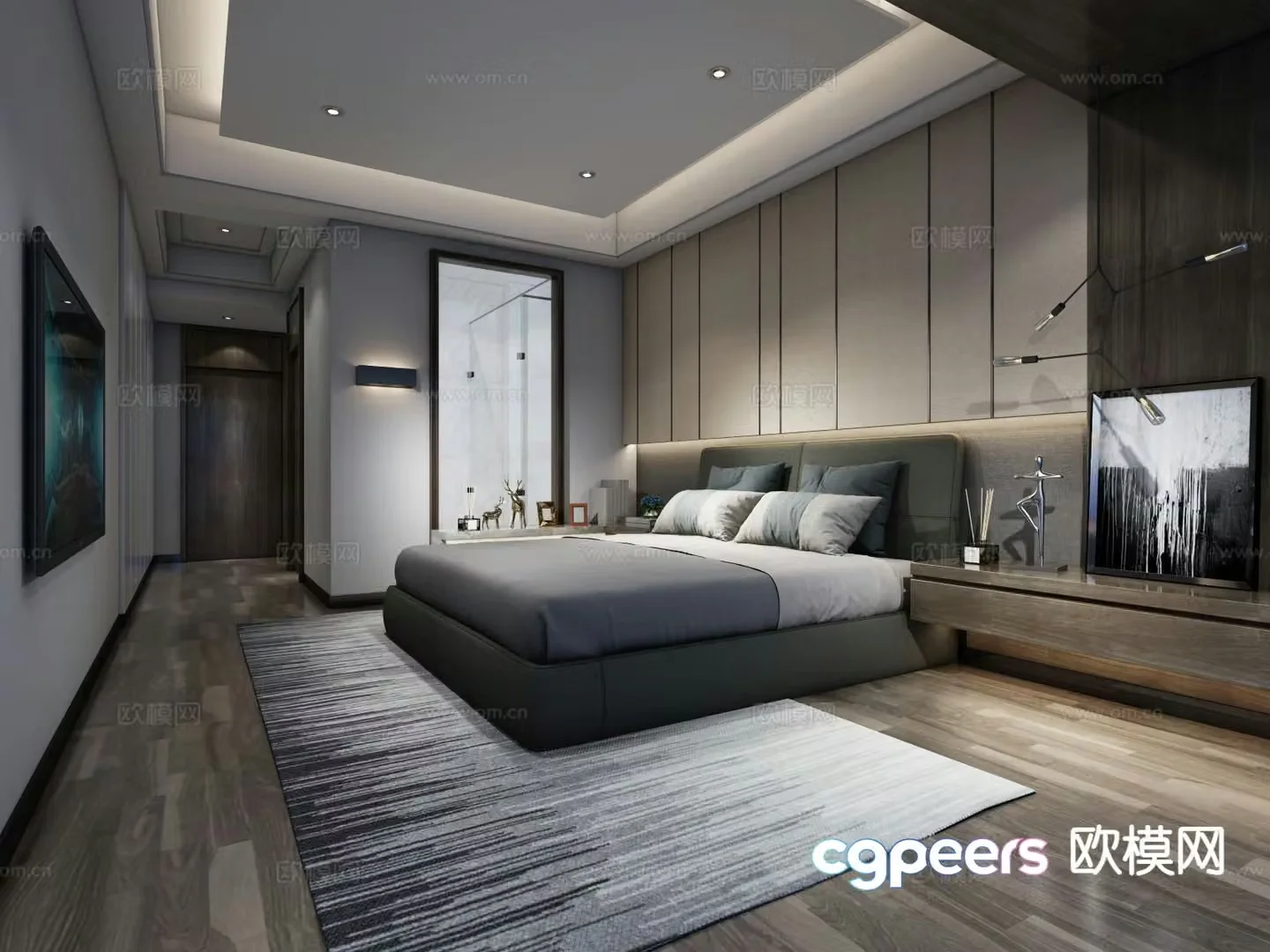 Modern bedroom master bedroom 3d model