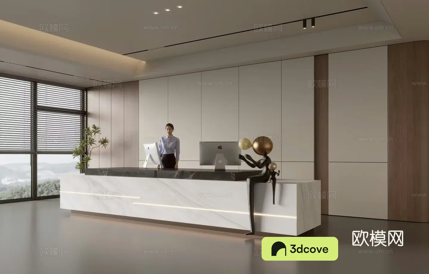Modern company front desk reception area bar reception desk service desk company front desk background