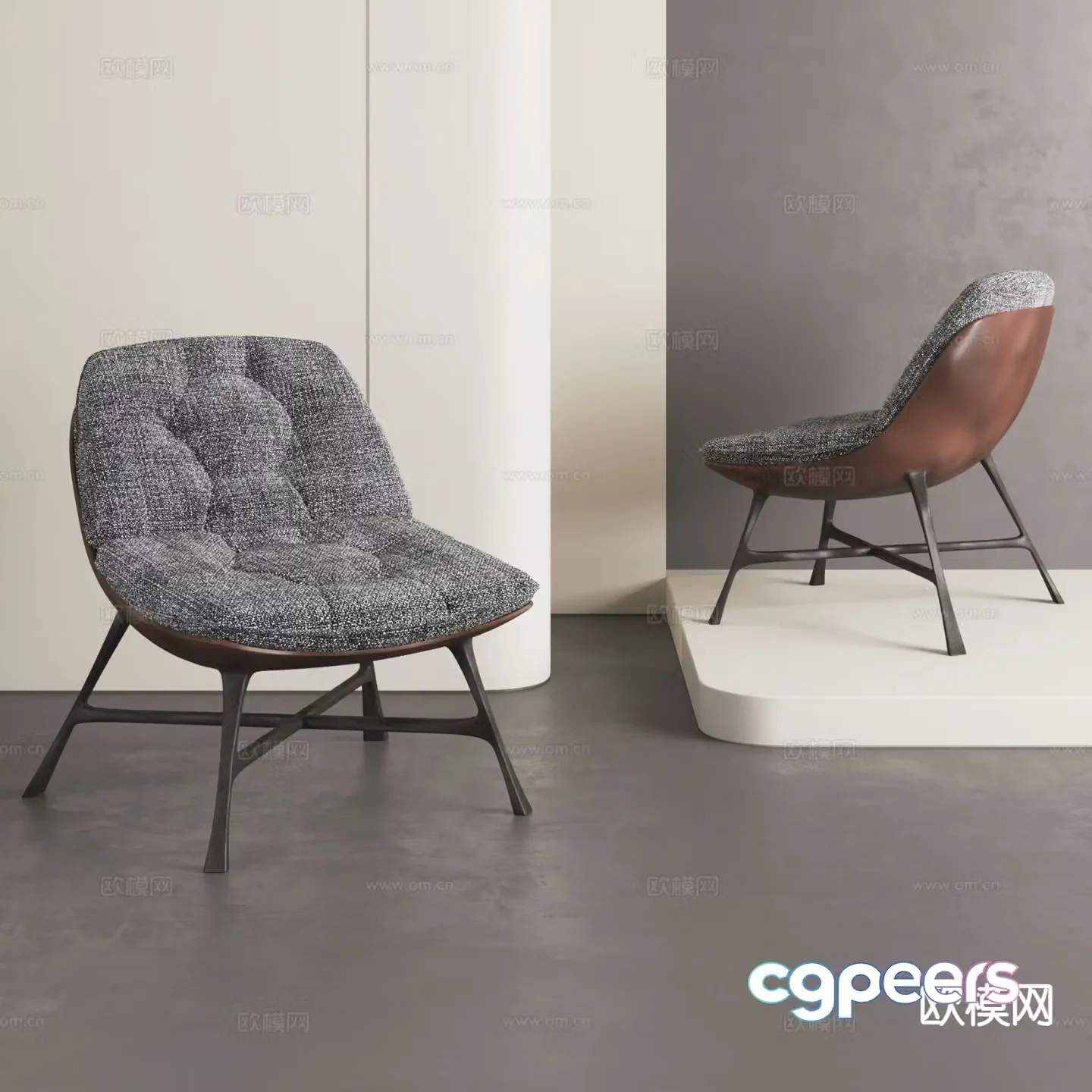 Medieval style leisure chair fabric chair 3d model