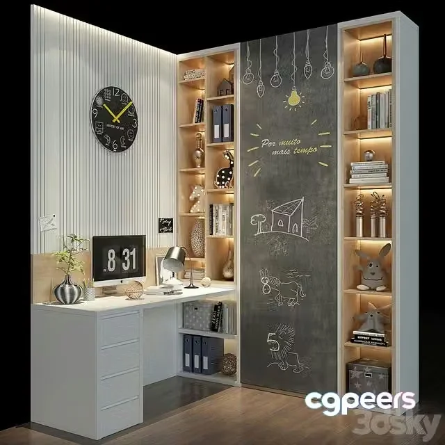 3ds Max Free – Furniture for a children 0486