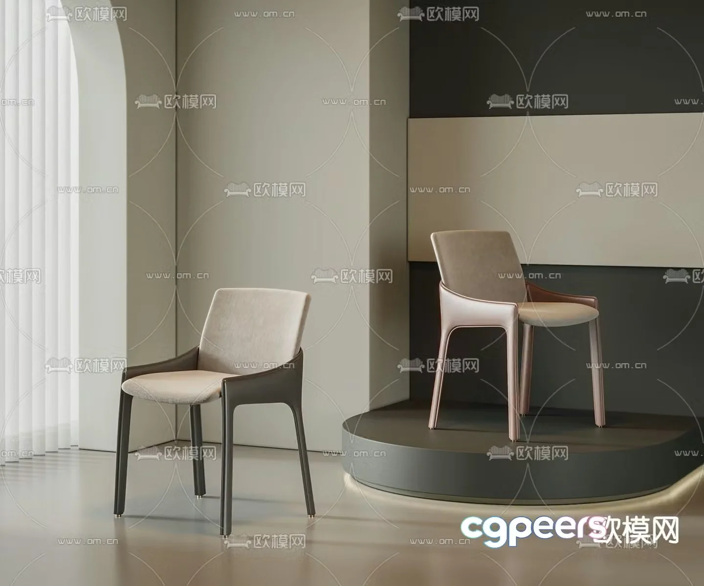 Modern chair dining chair 3d model
