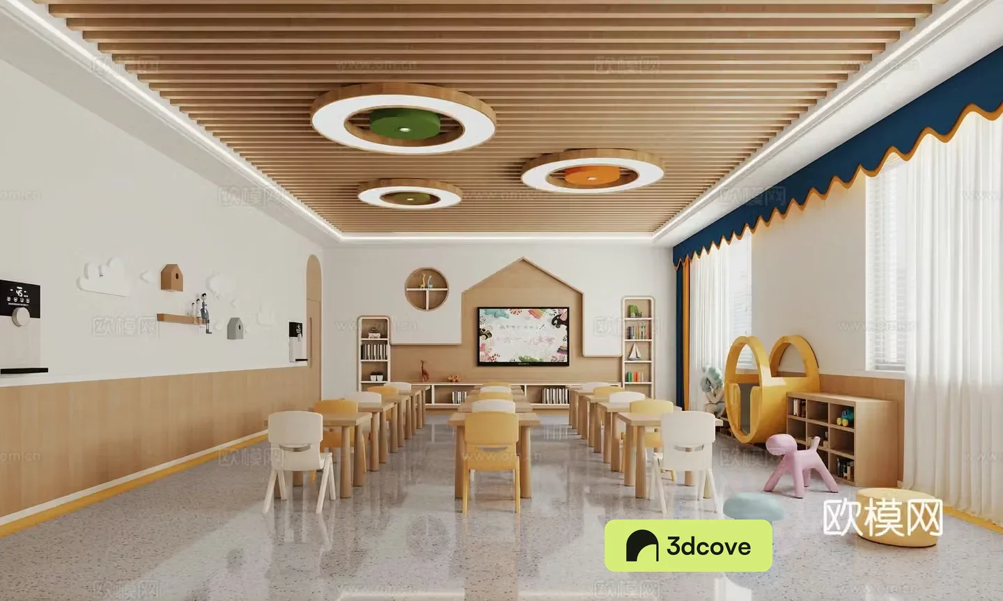 Modern kindergarten classroom