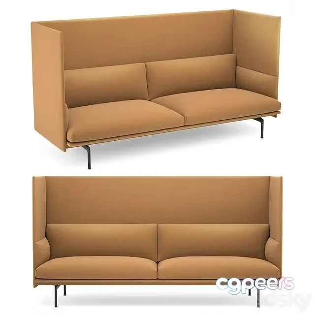 3ds Max Free – Muuto Outline Highback Sofa