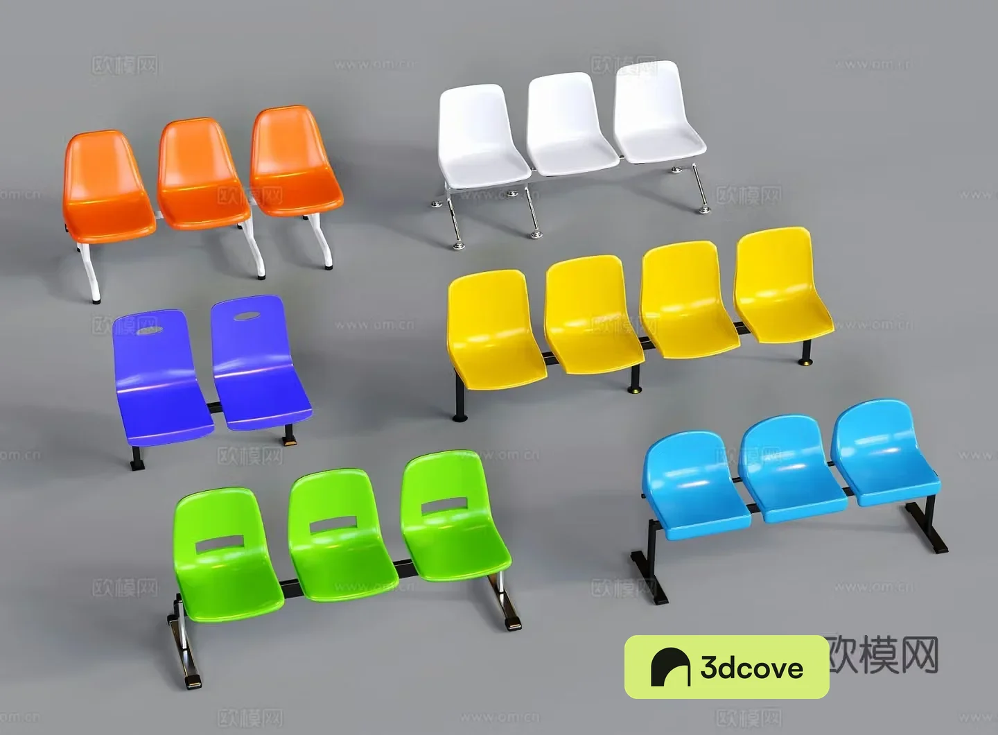 Modern public chairs plastic row chairs waiting chairs outdoor rest seats