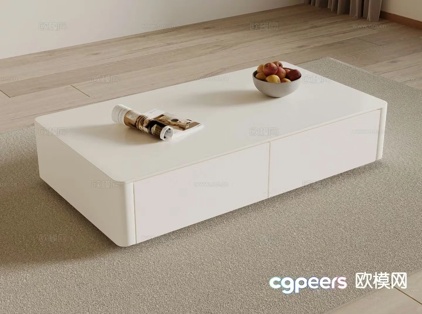 Cream style coffee table 3d model