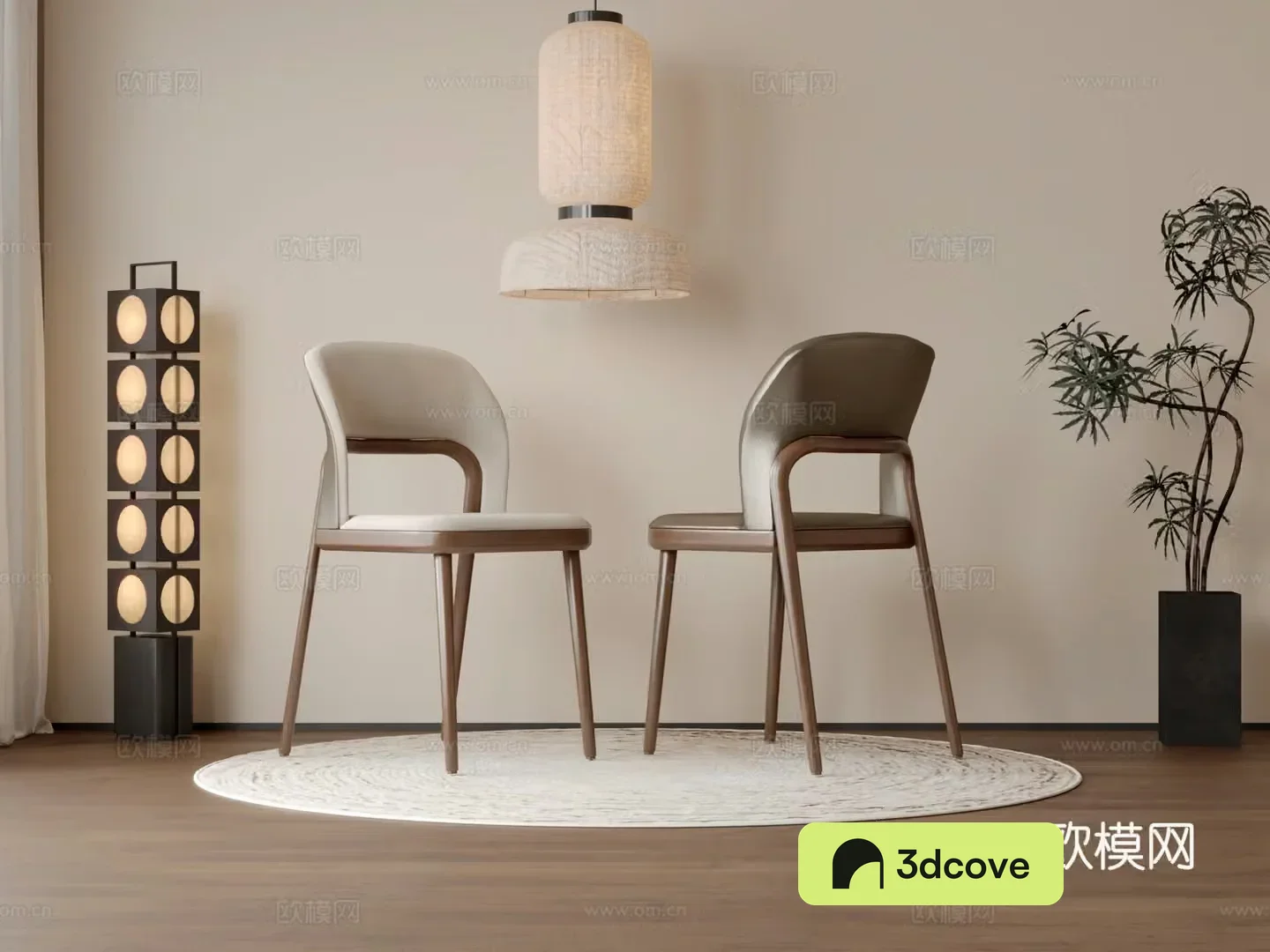 Medium style French bedroom 3D model