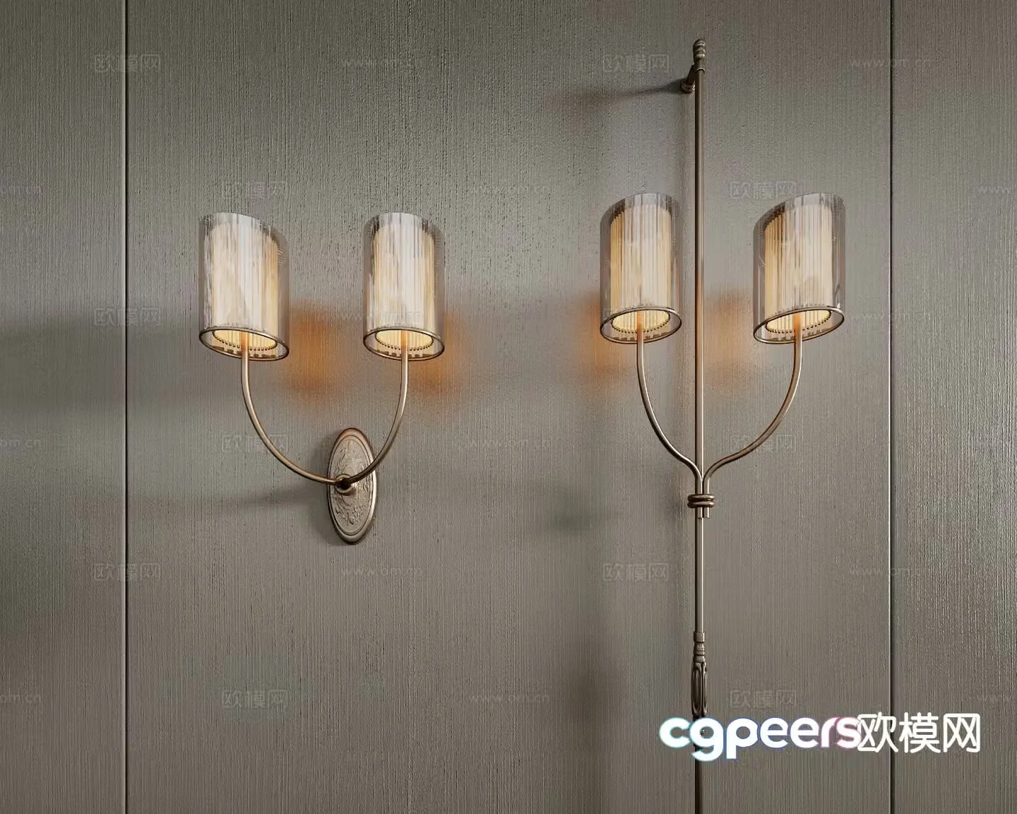 Italian glass wall lamp crystal wall lamp metal wall lamp 3d model