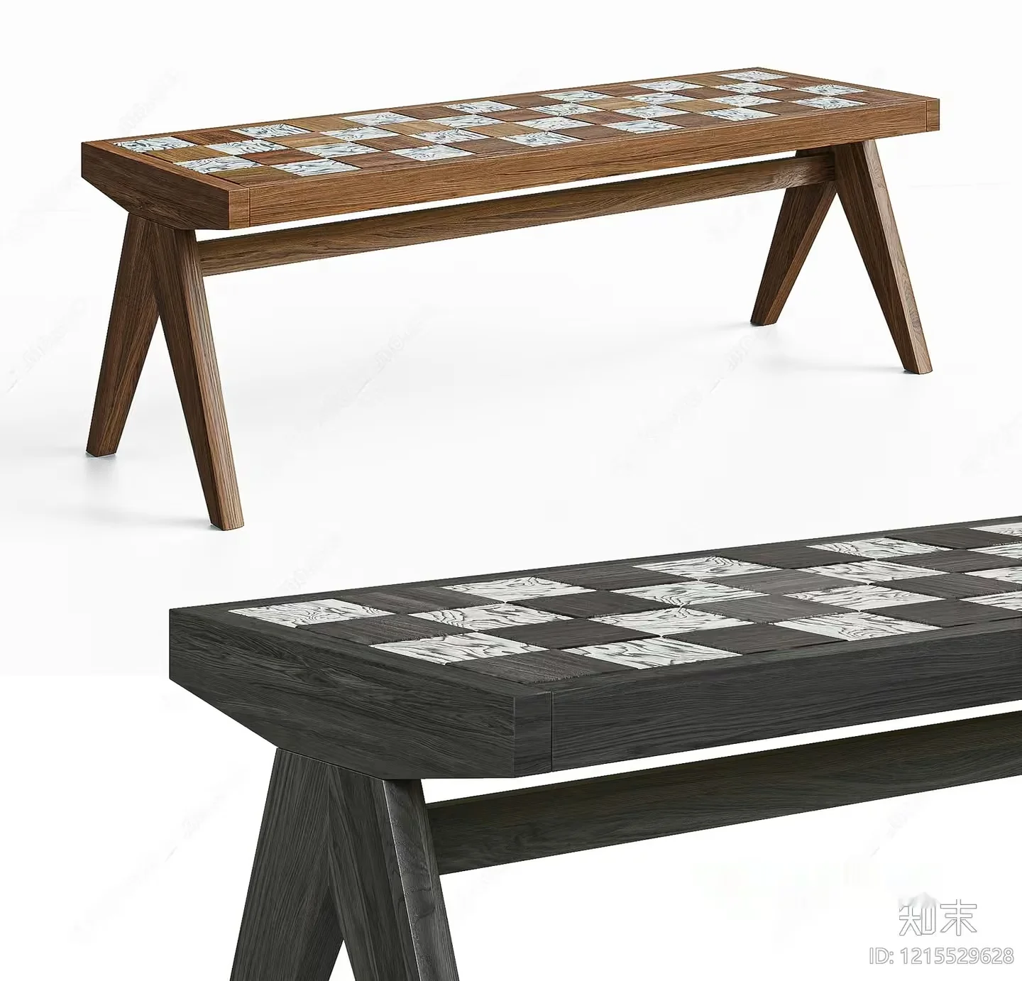 A Wooden Bench 3D Model – 10067 – VRAY Render