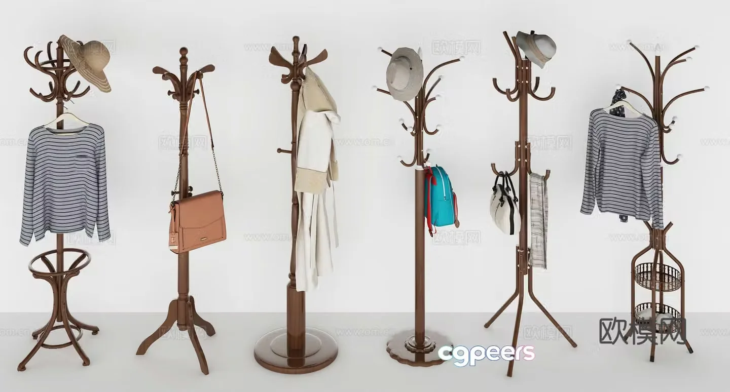 European style clothes hanger combination 3D model