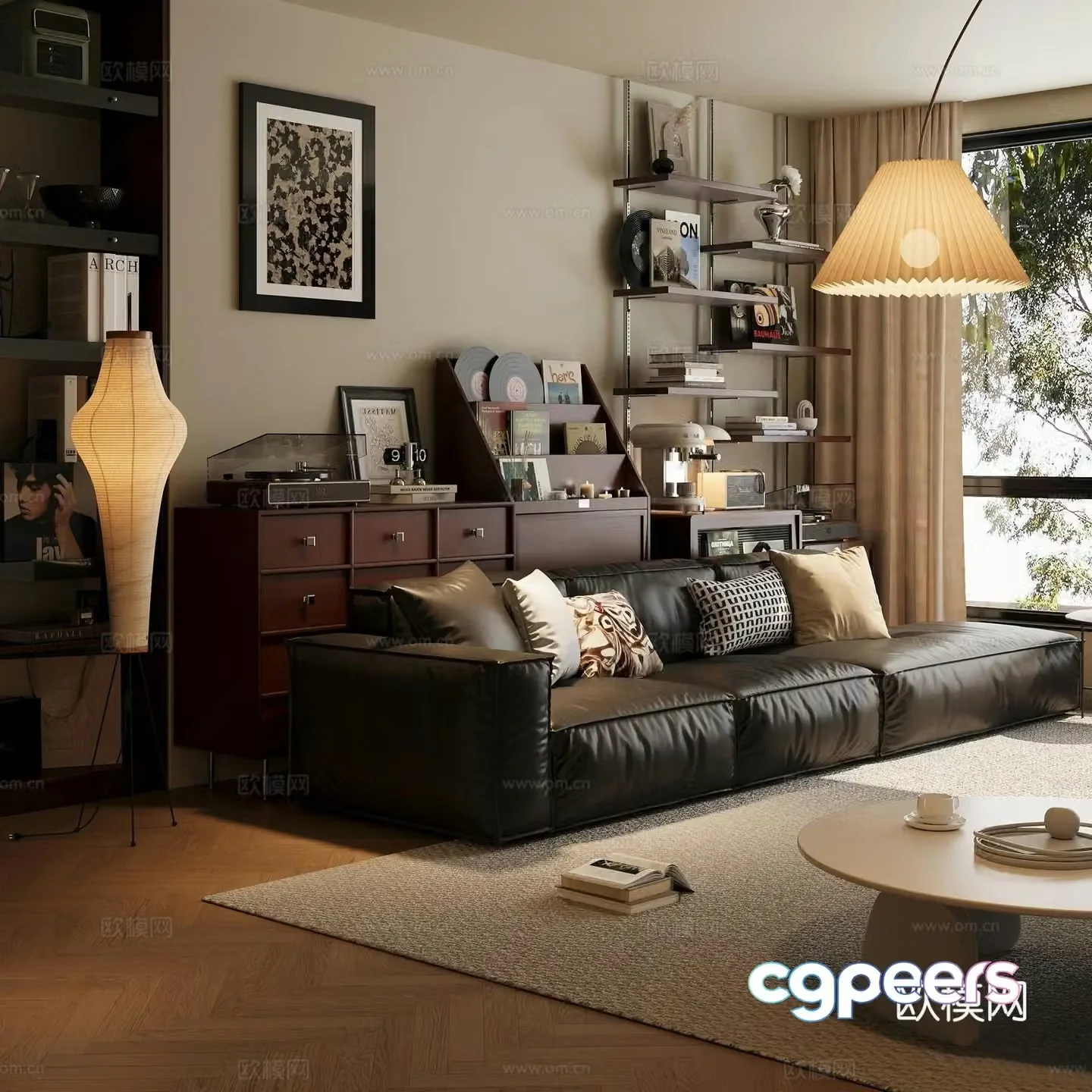 Modern living room_Sofa coffee table combination 3D model