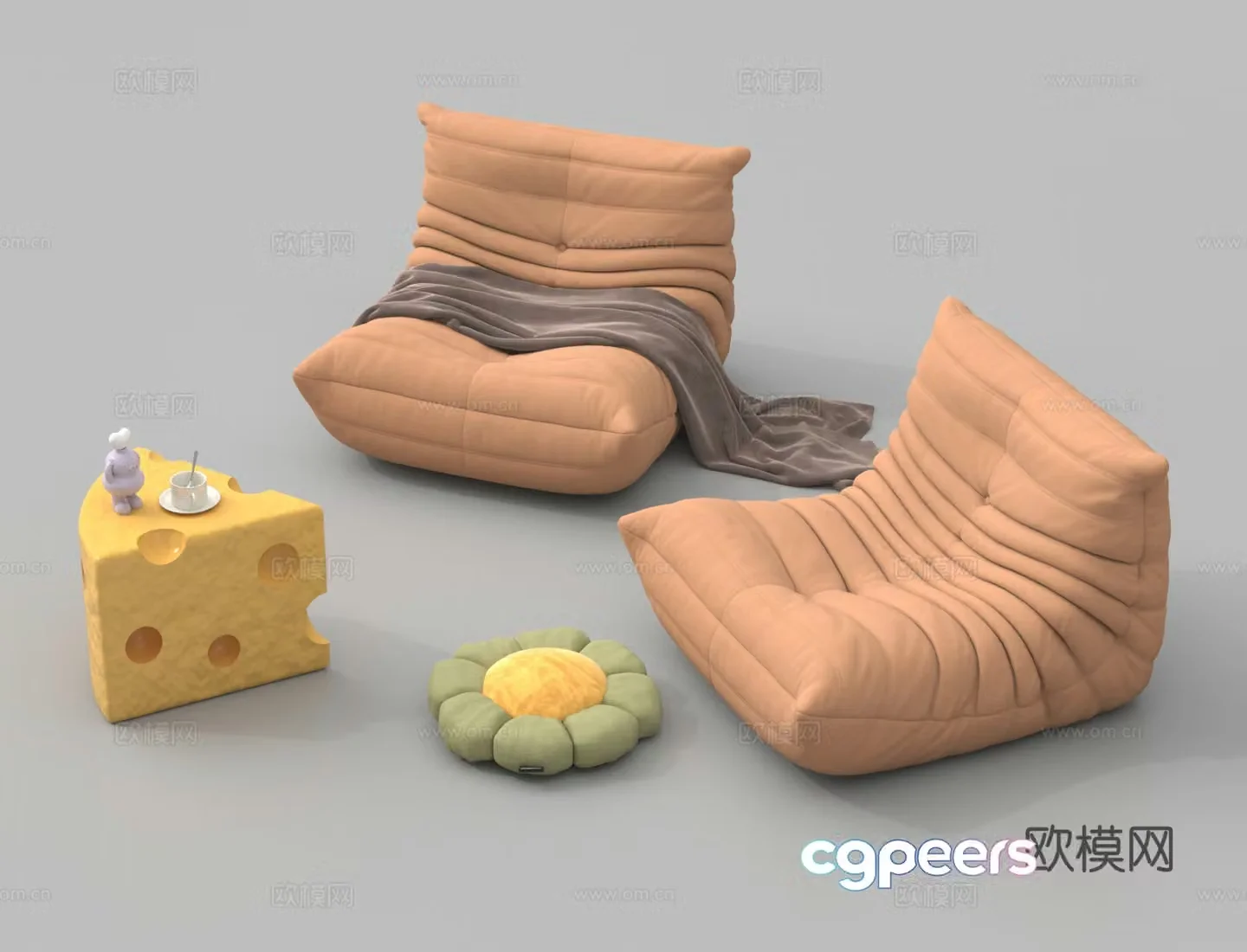 Sofa chair lazy sofa casual seat 3d model