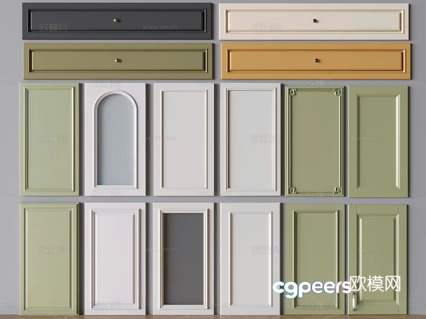 French wardrobe door panel carved door panel glass cabinet door panel drawer panel cabinet door panel 3D model