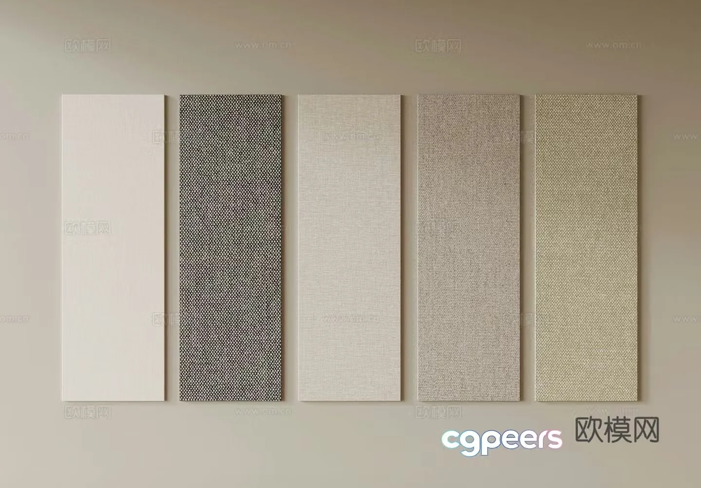 Modern minimalist wall panel fabric pattern wall panel background wall 3d model