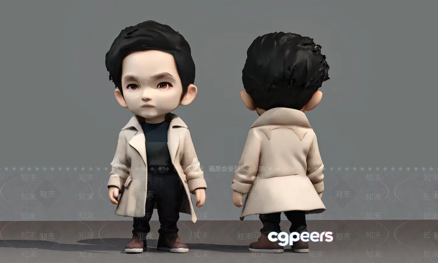 The Image Features A Cartoon Boy 3D Model – 8387 – VRAY Render