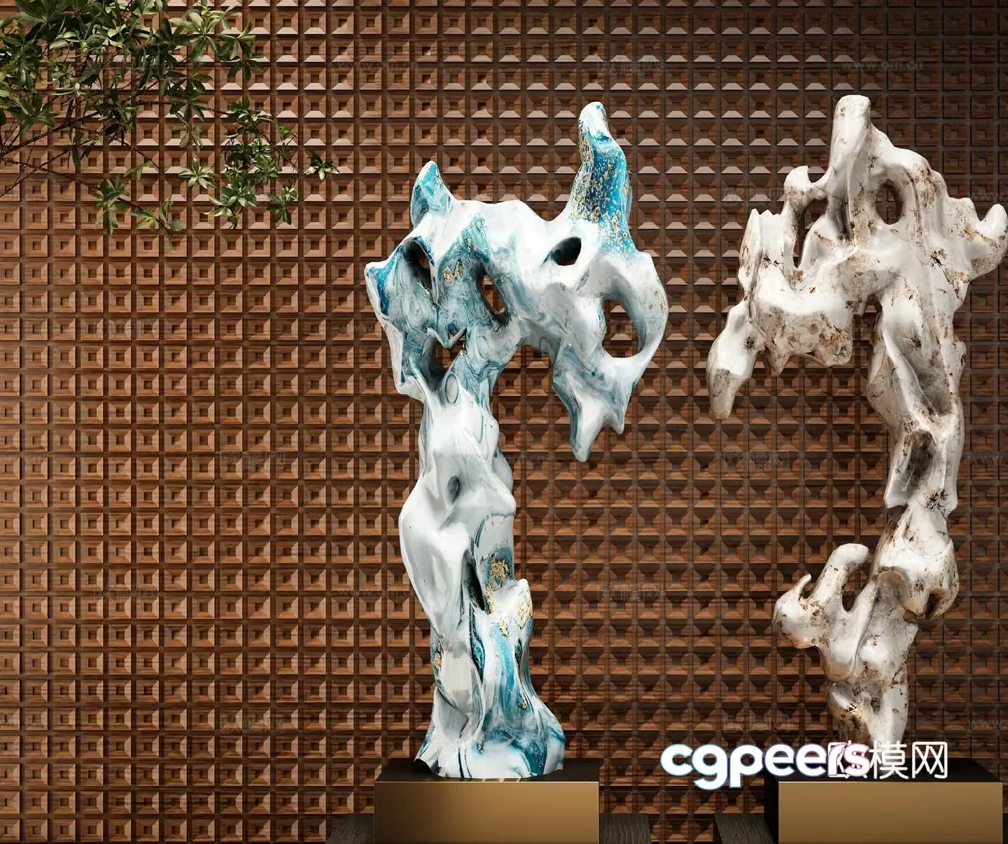 Jade sculpture stone carving art ornament 3d model